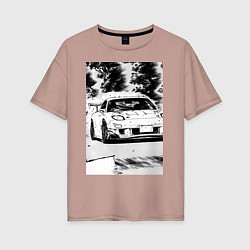 Женская футболка оверсайз Mazda rx-7 автомобиль гоночный