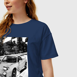 Футболка оверсайз женская Mazda rx-7 авто, цвет: тёмно-синий — фото 2