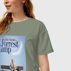 Футболка оверсайз женская Forrest Gump - Tom is on the bench, цвет: авокадо — фото 2