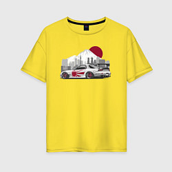Женская футболка оверсайз Mazda rx-7 автомобиль гоночный jdm