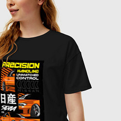 Футболка оверсайз женская Nissan Silvia авто, цвет: черный — фото 2