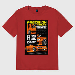 Футболка оверсайз женская Nissan Silvia авто, цвет: красный