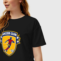 Футболка оверсайз женская Soccer club, цвет: черный — фото 2