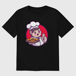 Женская футболка оверсайз Повар и пицца