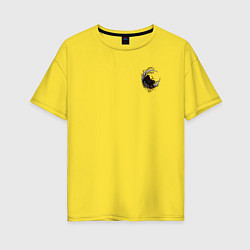 Футболка оверсайз женская Черный кролик Мини, цвет: желтый