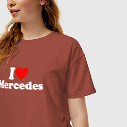 Футболка оверсайз женская I love Mercedes, цвет: кирпичный — фото 2