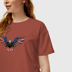 Футболка оверсайз женская USA eagle, цвет: кирпичный — фото 2