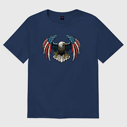 Футболка оверсайз женская Америка орёл, цвет: тёмно-синий