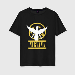 Футболка оверсайз женская Nirvana like nirvana smells, цвет: черный
