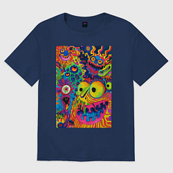 Женская футболка оверсайз Психоделические лица