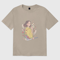 Женская футболка оверсайз Кицунэ