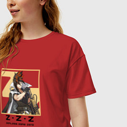 Футболка оверсайз женская Антон - Zenless Zone Zero, цвет: красный — фото 2