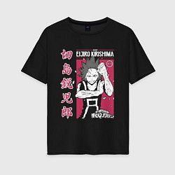 Футболка оверсайз женская Моя геройская академия My Hero Academia Эйдзиро Ки, цвет: черный