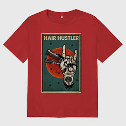 Женская футболка оверсайз Парикмахер ножницы