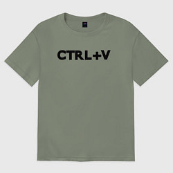 Женская футболка оверсайз Иностранная надпись cntrl v