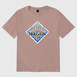 Футболка оверсайз женская Хьюстон Техас, цвет: пыльно-розовый