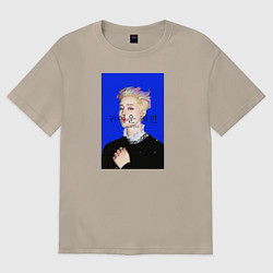 Женская футболка оверсайз BTS Чимин масло синий