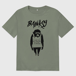 Женская футболка оверсайз Обезьяна граффити уличное искусство Banksy