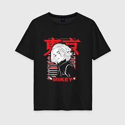 Футболка оверсайз женская Токийские мстители Мандзиро Сано Майки, цвет: черный