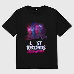 Футболка оверсайз женская Персонажи Lost records bloom and rage, цвет: черный