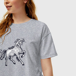 Футболка оверсайз женская Рыбоконь, цвет: меланж — фото 2