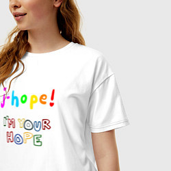 Футболка оверсайз женская BTS J-hope! Im Your Hope, цвет: белый — фото 2