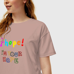 Футболка оверсайз женская BTS J-hope! Im Your Hope, цвет: пыльно-розовый — фото 2