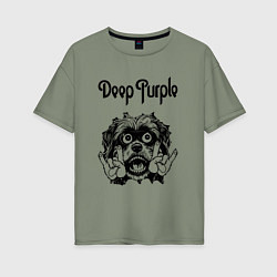 Футболка оверсайз женская Deep Purple - rock dog, цвет: авокадо