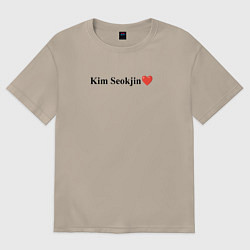 Футболка оверсайз женская BTS Kim Seok-jin, цвет: миндальный