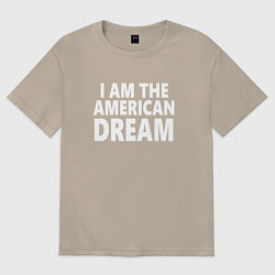 Женская футболка оверсайз Надпись на английском: я американская мечта