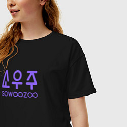 Футболка оверсайз женская BTS Sowoozoo, цвет: черный — фото 2