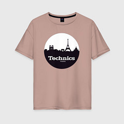 Футболка оверсайз женская Technics Paris, цвет: пыльно-розовый