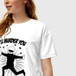Футболка оверсайз женская Satoru murder, цвет: белый — фото 2