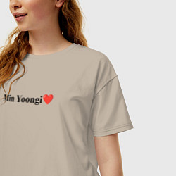 Футболка оверсайз женская BTS Min Yoongi, цвет: миндальный — фото 2
