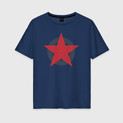 Женская футболка оверсайз Red star symbol