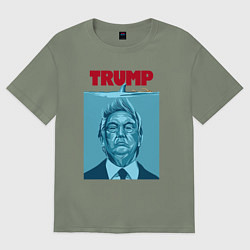 Женская футболка оверсайз Трамп - челюсти