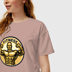 Футболка оверсайз женская Fitness power, цвет: пыльно-розовый — фото 2