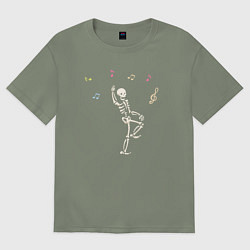 Женская футболка оверсайз Скелет танцует