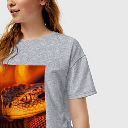 Футболка оверсайз женская Огненная змея, цвет: меланж — фото 2