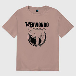 Женская футболка оверсайз Тхэквондо удар ногой