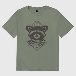 Женская футболка оверсайз Енот ковбой