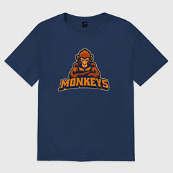 Женская футболка оверсайз Грозные обезьяны