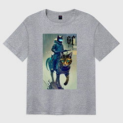 Женская футболка оверсайз Cat forces - ai art fantasy