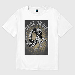 Футболка оверсайз женская MMA бой, цвет: белый