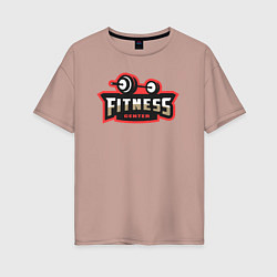 Футболка оверсайз женская Sport fitness center, цвет: пыльно-розовый