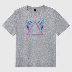 Женская футболка оверсайз Цветной символ квадробика