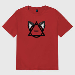 Женская футболка оверсайз Чёрный символ квадробика