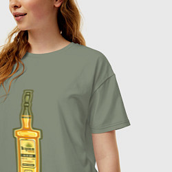 Футболка оверсайз женская Бутылочка текилы, цвет: авокадо — фото 2