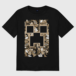 Футболка оверсайз женская Герои Minecraft, цвет: черный