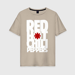 Женская футболка оверсайз RHCP - title and logo